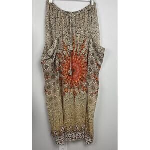 Pologarage Modesty Mini Sheer Maxi Boho BEJ-ORANJ Skirt Size EU38 MADE in Turkey